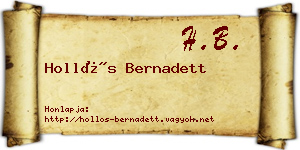 Hollós Bernadett névjegykártya