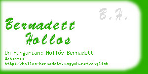 bernadett hollos business card